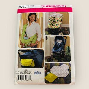 Simplicity Sewing Pattern 3712 Baby Accessories Sling Changing Pad Bunting